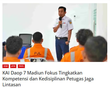 KAI Daop 7 Madiun Fokus Tingkatkan Kompetensi dan Kedisiplinan Petugas Jaga Lintasan