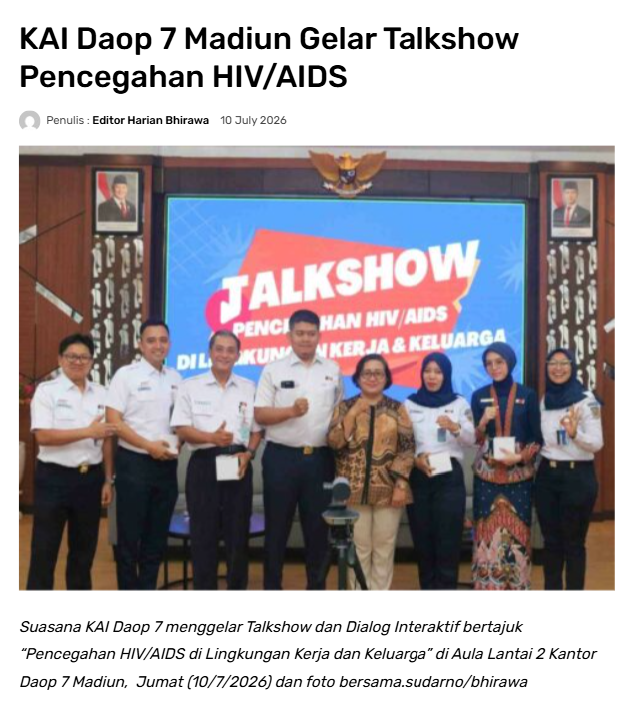 KAI Daop 7 Madiun Gelar Talkshow Pencegahan HIV/AIDS
