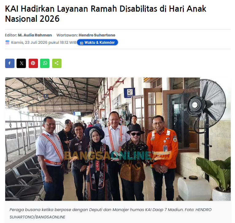 KAI Hadirkan Layanan Ramah Disabilitas di Hari Anak Nasional 2026