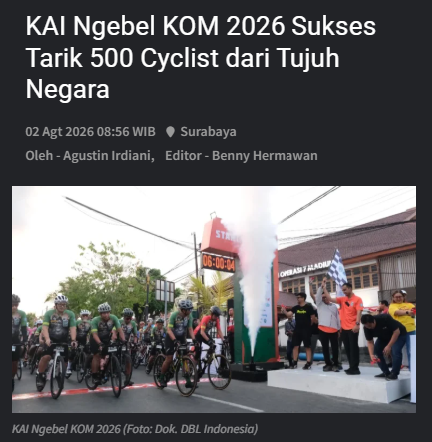 KAI Ngebel KOM 2026 Sukses Tarik 500 Cyclist dari Tujuh Negara
