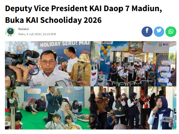 KAI Schooliday 2026 di Madiun, Anak-anak Bisa Jadi Petugas Stasiun Sehari