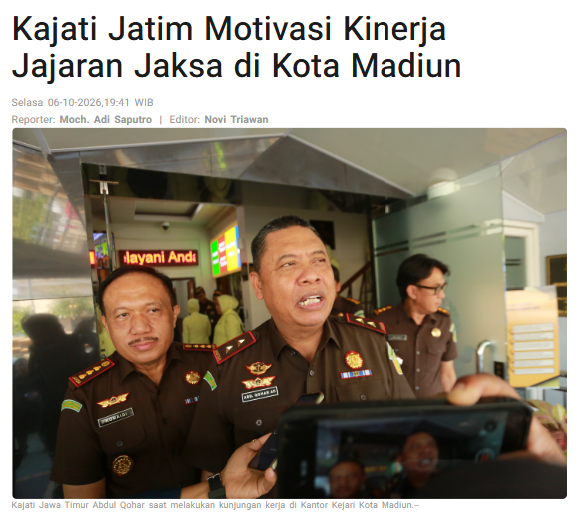 Kajati Jatim Motivasi Kinerja Jajaran Jaksa di Kota Madiun