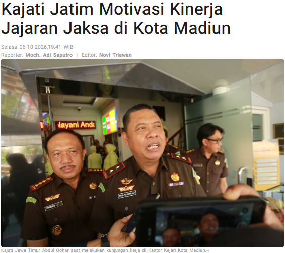 Kajati Jatim Motivasi Kinerja Jajaran Jaksa di Kota Madiun