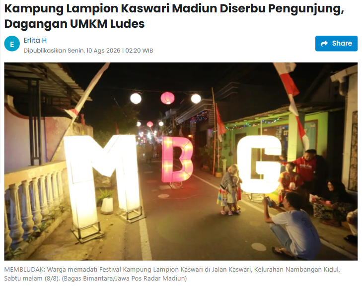 Kampung Lampion Kaswari Madiun Diserbu Pengunjung, Dagangan UMKM Ludes