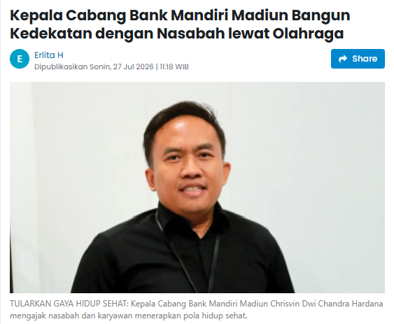 Kepala Cabang Bank Mandiri Madiun Bangun Kedekatan dengan Nasabah lewat Olahraga
