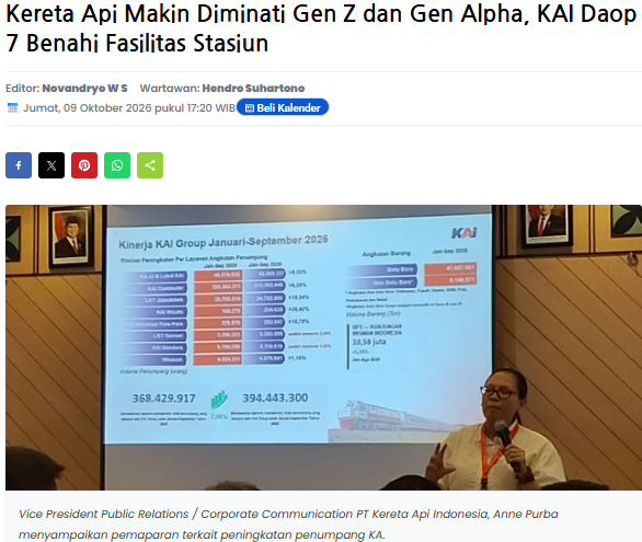Kereta Api Makin Diminati Gen Z dan Gen Alpha, KAI Daop 7 Benahi Fasilitas Stasiun