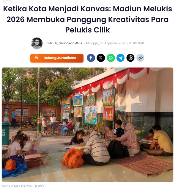 Ketika Kota Menjadi Kanvas: Madiun Melukis 2026 Membuka Panggung Kreativitas Para Pelukis Cilik