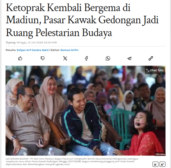 Ketoprak Kembali Bergema di Madiun, Pasar Kawak Gedongan Jadi Ruang Pelestarian Budaya