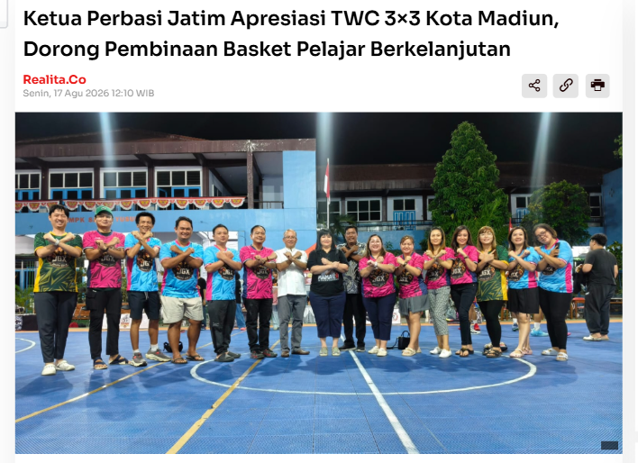 Ketua Perbasi Jatim Apresiasi TWC 3×3 Kota Madiun, Dorong Pembinaan Basket Pelajar Berkelanjutan