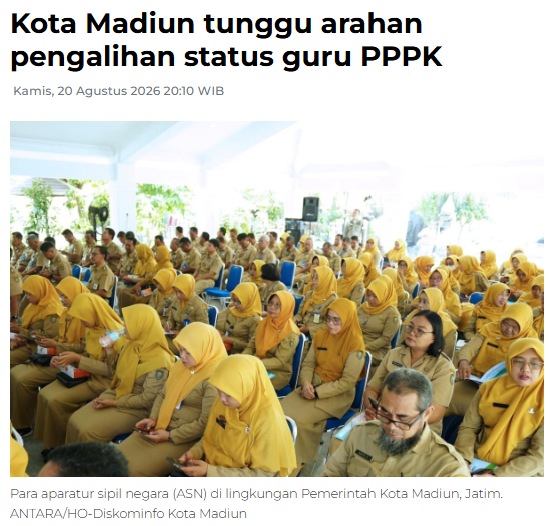 Kota Madiun tunggu arahan pengalihan status guru PPPK