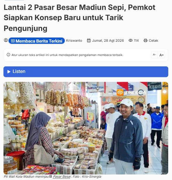 Lantai 2 Pasar Besar Madiun Sepi, Pemkot Siapkan Konsep Baru untuk Tarik Pengunjung