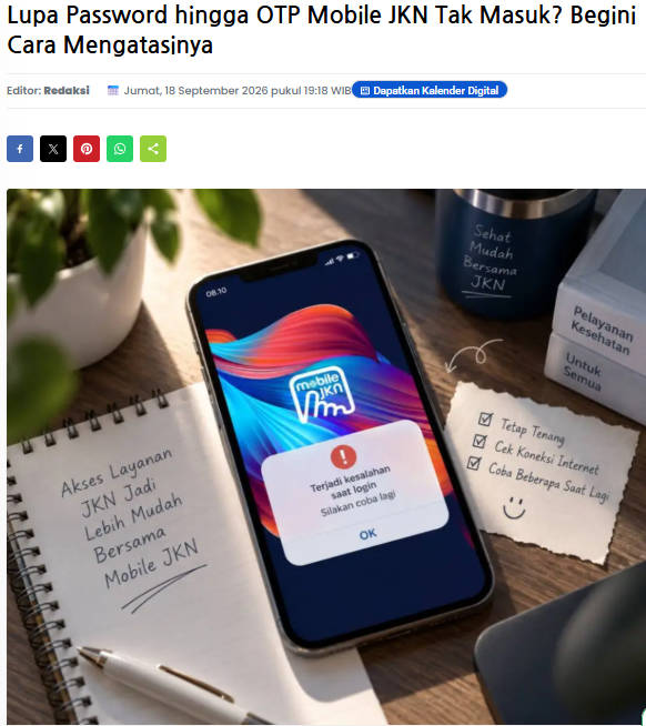 Lupa Password hingga OTP Mobile JKN Tak Masuk? Begini Cara Mengatasinya
