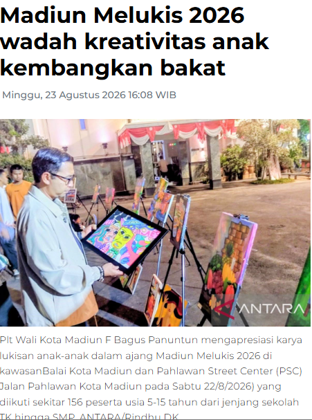Madiun Melukis 2026 wadah kreativitas anak kembangkan bakat