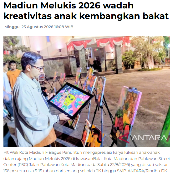 Madiun Melukis 2026 wadah kreativitas anak kembangkan bakat