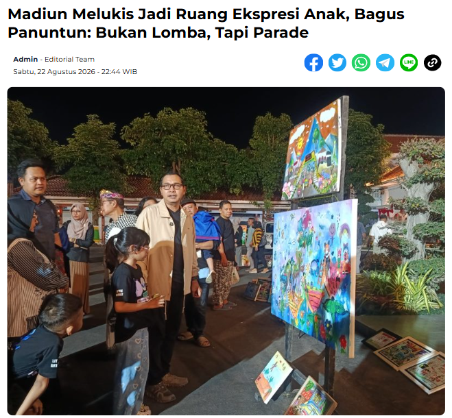 Madiun Melukis Jadi Ruang Ekspresi Anak, Bagus Panuntun: Bukan Lomba, Tapi Parade