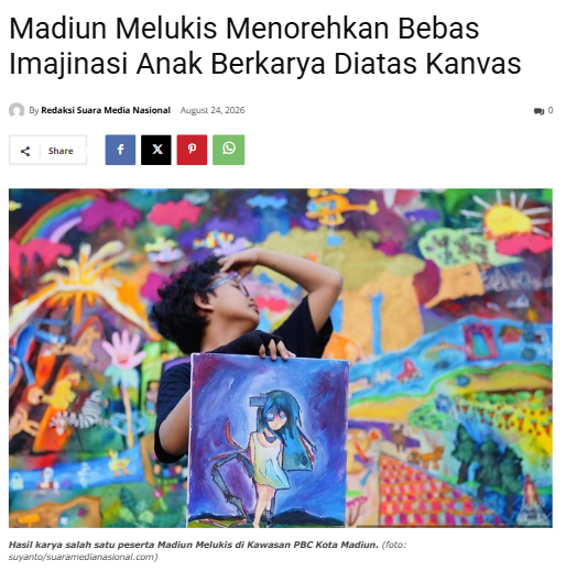 Madiun Melukis Menorehkan Bebas Imajinasi Anak Berkarya Diatas Kanvas