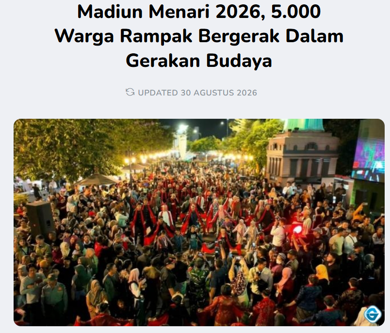 Madiun Menari 2026, 5.000 Warga Rampak Bergerak Dalam Gerakan Budaya