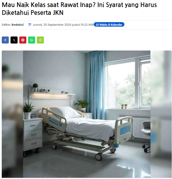 Mau Naik Kelas saat Rawat Inap? Ini Syarat yang Harus Diketahui Peserta JKN