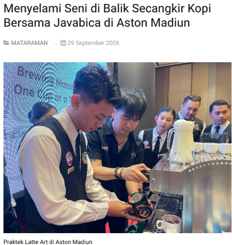 Menyelami Seni di Balik Secangkir Kopi Bersama Javabica di Aston Madiun