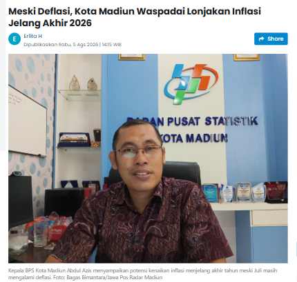 Meski Deflasi, Kota Madiun Waspadai Lonjakan Inflasi Jelang Akhir 2026