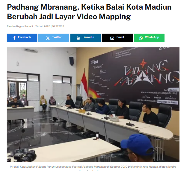 Padhang Mbranang, Ketika Balai Kota Madiun Berubah Jadi Layar Video Mapping