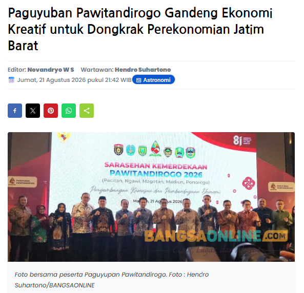 Paguyuban Pawitandirogo Gandeng Ekonomi Kreatif untuk Dongkrak Perekonomian Jatim Barat