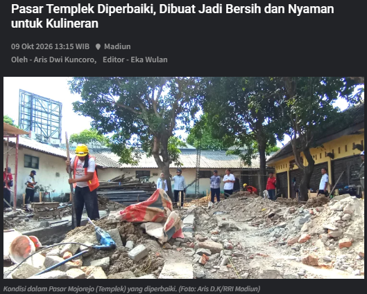 Pasar Templek Diperbaiki, Dibuat Jadi Bersih dan Nyaman untuk Kulineran