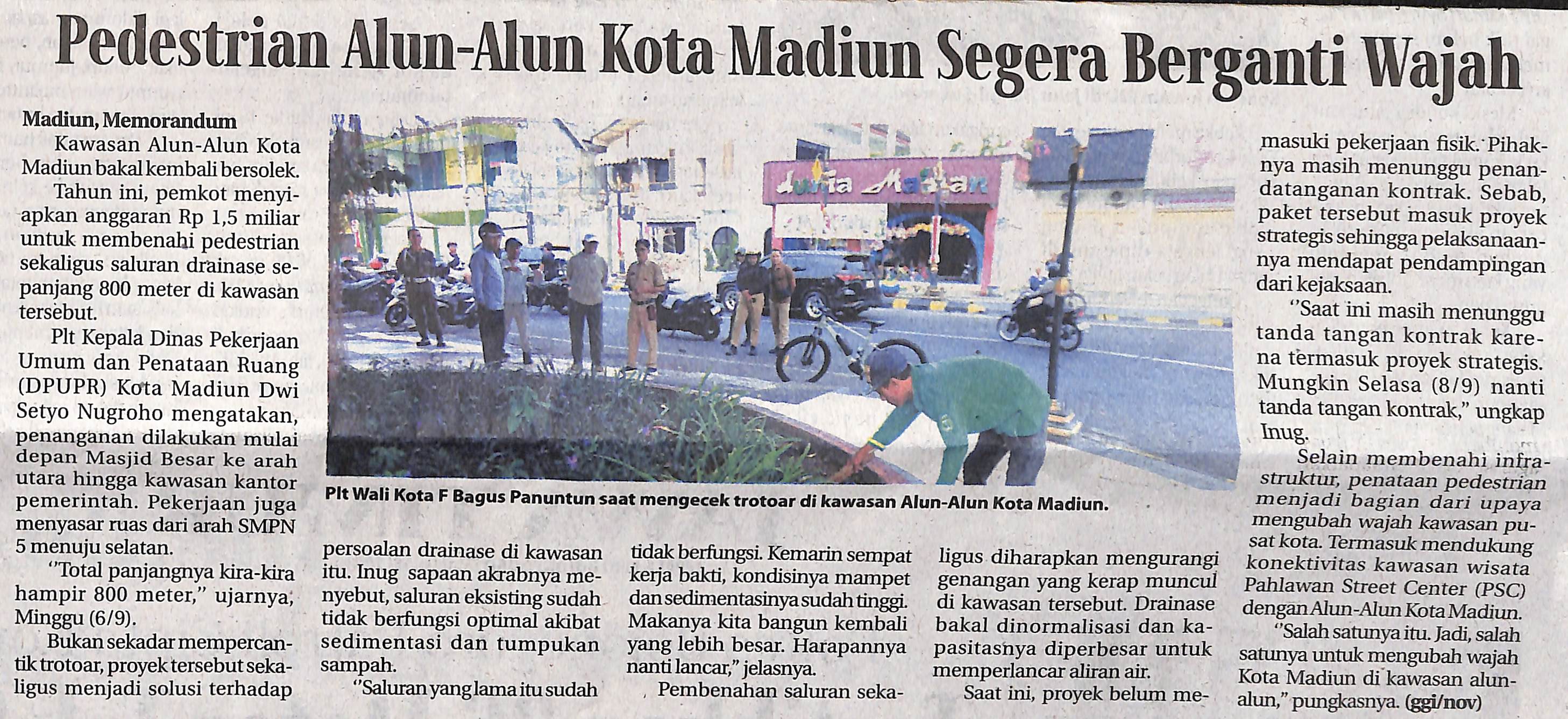 Pedestrian Alun-Alun Kota Madiun Segera Berganti Wajah