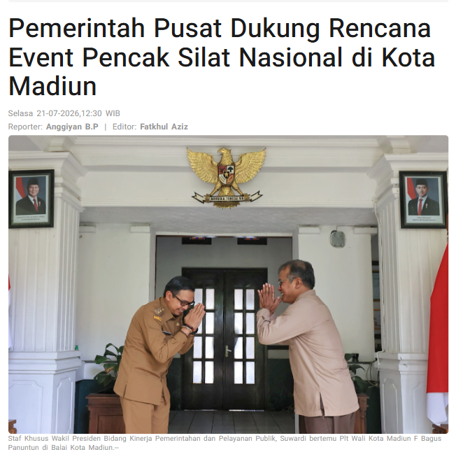 Pemerintah Pusat Dukung Rencana Event Pencak Silat Nasional di Kota Madiun