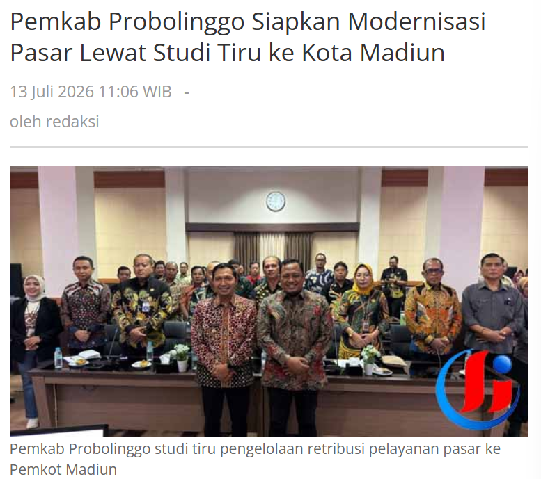 Pemkab Probolinggo Siapkan Modernisasi Pasar Lewat Studi Tiru ke Kota Madiun
