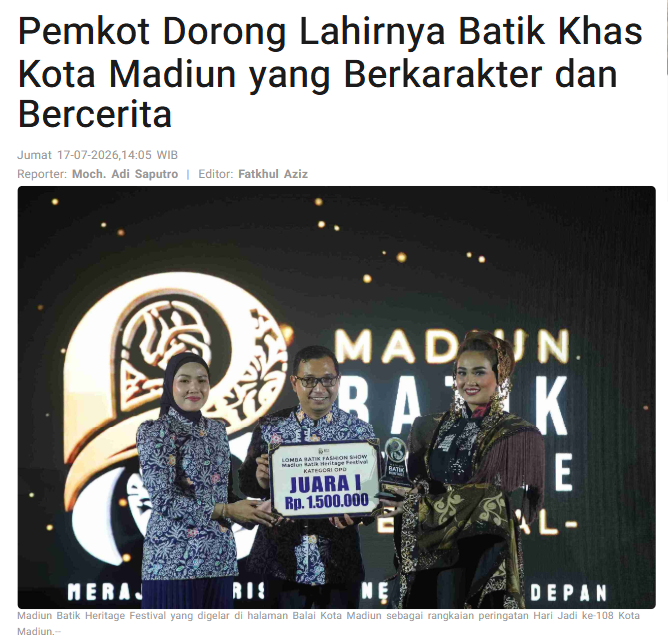 Pemkot Dorong Lahirnya Batik Khas Kota Madiun yang Berkarakter dan Bercerita