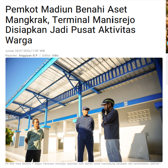 Pemkot Madiun Benahi Aset Mangkrak, Terminal Manisrejo Disiapkan Jadi Pusat Aktivitas Warga