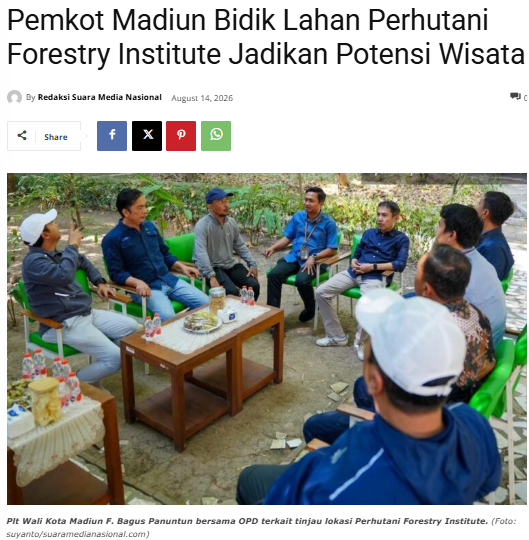 Pemkot Madiun Bidik Lahan Perhutani Forestry Institute Jadikan Potensi Wisata