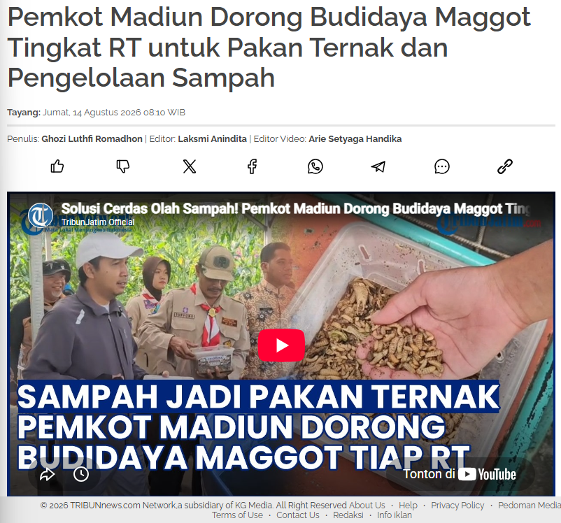 Pemkot Madiun Dorong Budidaya Maggot Tingkat RT untuk Pakan Ternak dan Pengelolaan Sampah