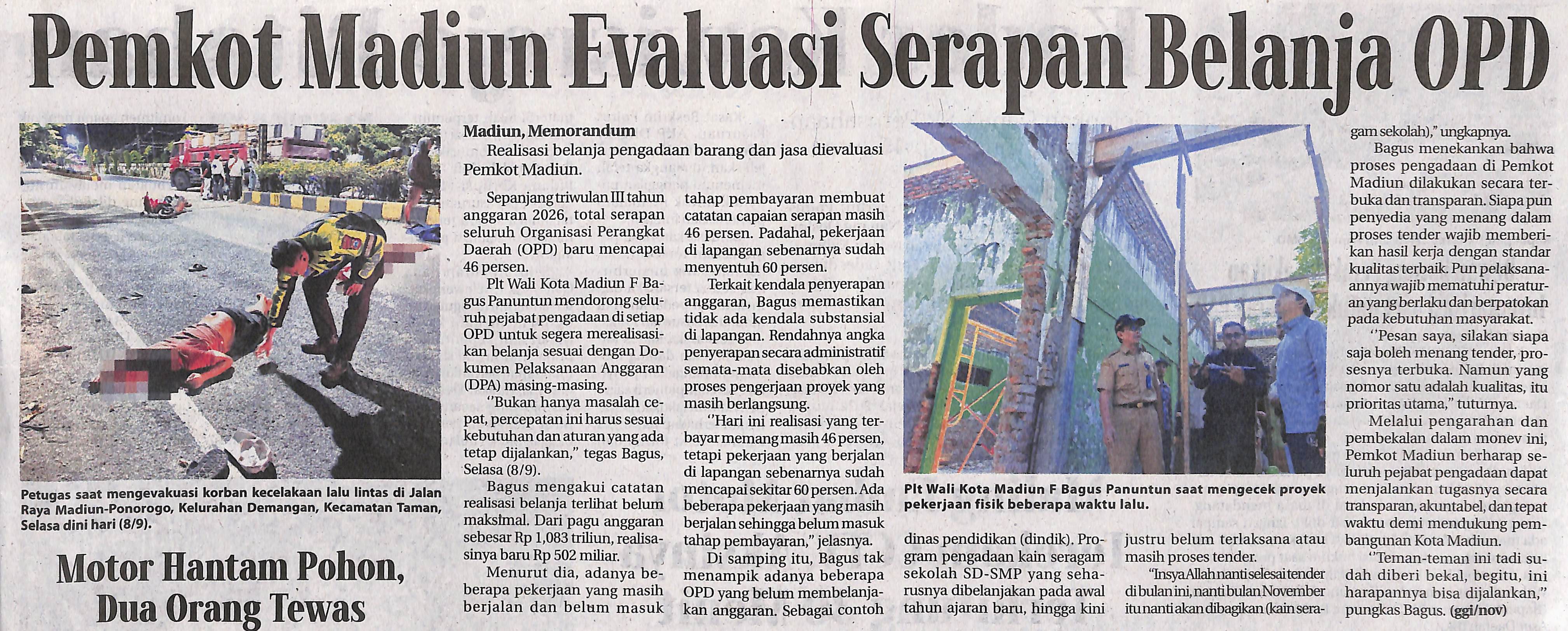 Pemkot Madiun Evaluasi Serapan Belanja OPD
