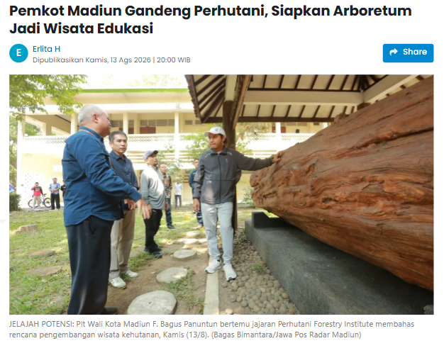 Pemkot Madiun Gandeng Perhutani, Siapkan Arboretum Jadi Wisata Edukasi