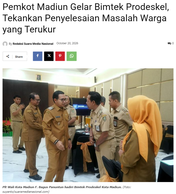 Pemkot Madiun Gelar Bimtek Prodeskel, Tekankan Penyelesaian Masalah Warga yang Terukur