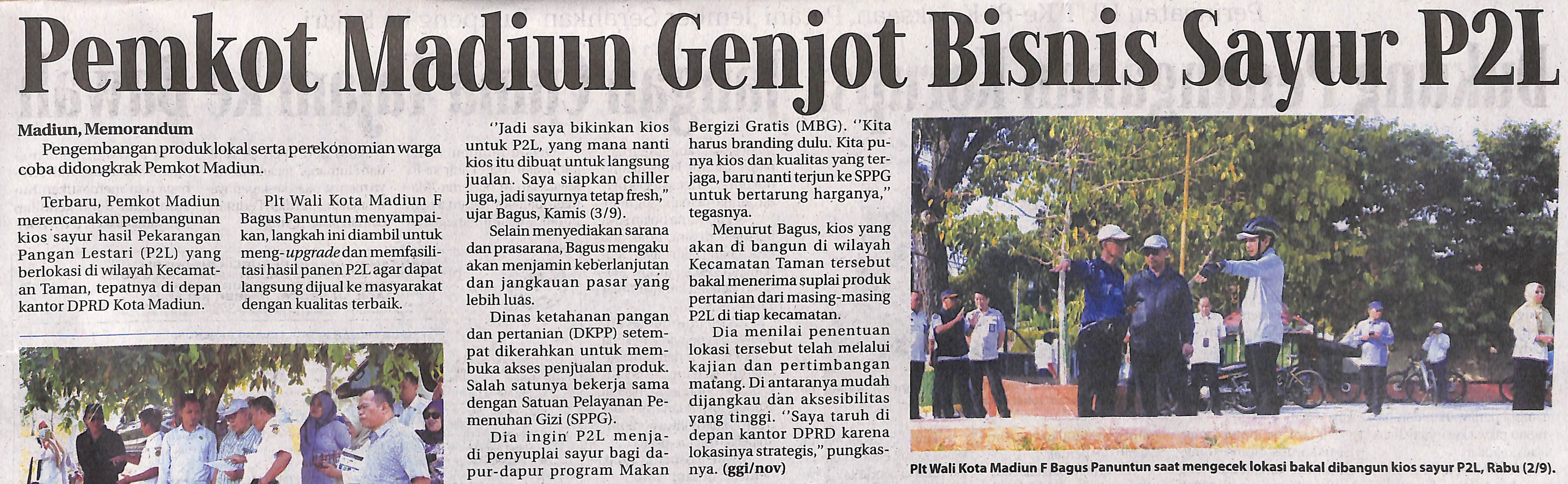 Pemkot Madiun Genjot Bisnis Sayur P2L