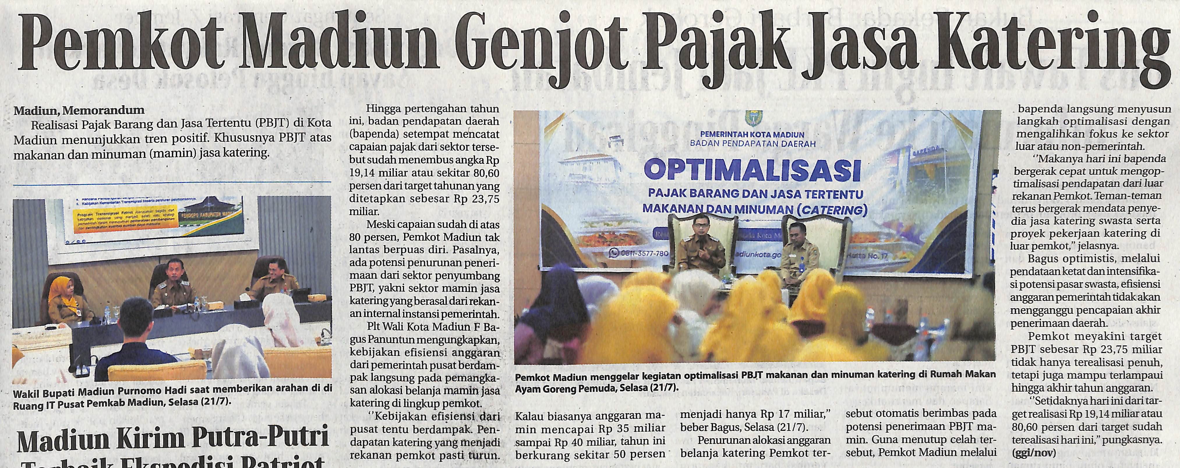 Pemkot Madiun Genjot Pajak Jasa Katering