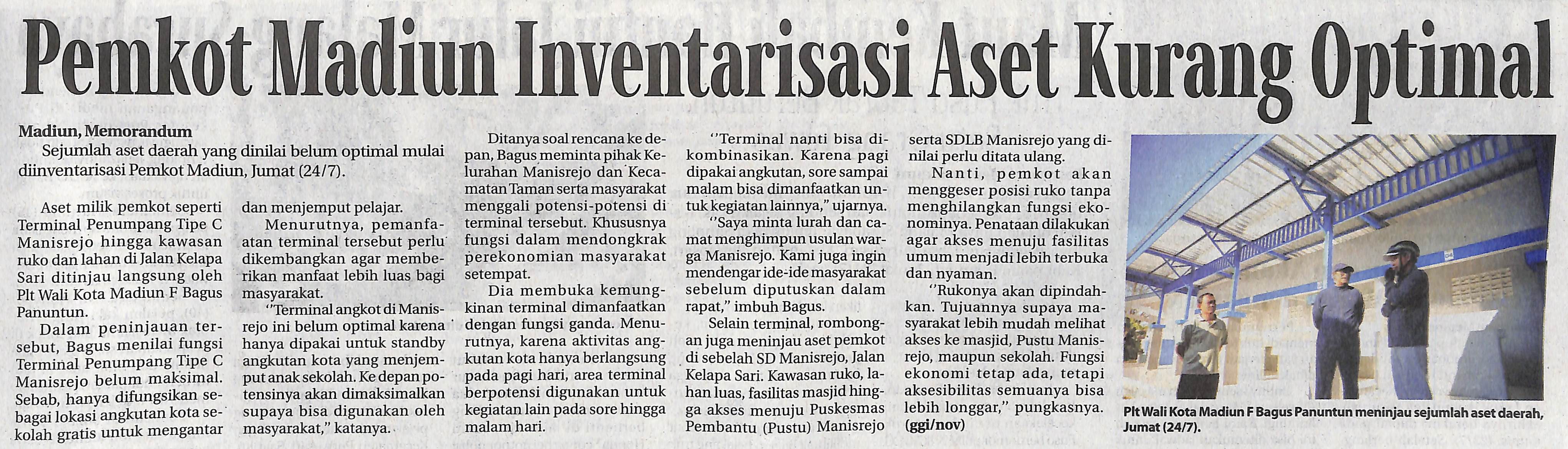 Pemkot Madiun Inventarisasi Aset Kurang Optimal