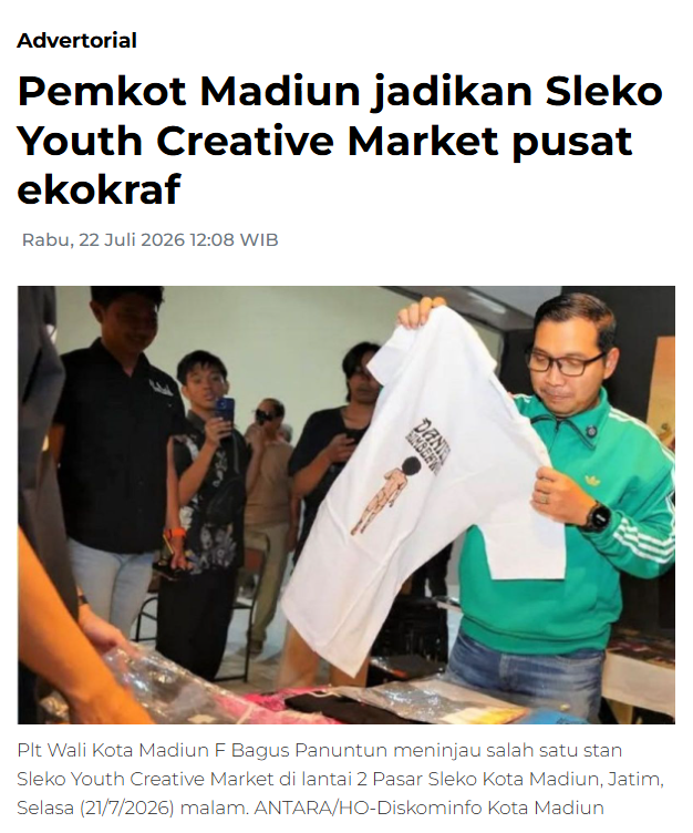 Pemkot Madiun jadikan Sleko Youth Creative Market pusat ekokraf