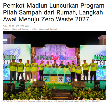 Pemkot Madiun Luncurkan Program Pilah Sampah dari Rumah, Langkah Awal Menuju Zero Waste 2027