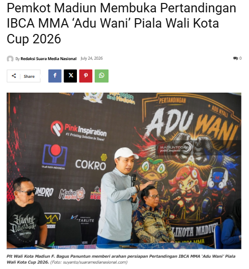 Pemkot Madiun Membuka Pertandingan IBCA MMA ‘Adu Wani’ Piala Wali Kota Cup 2026