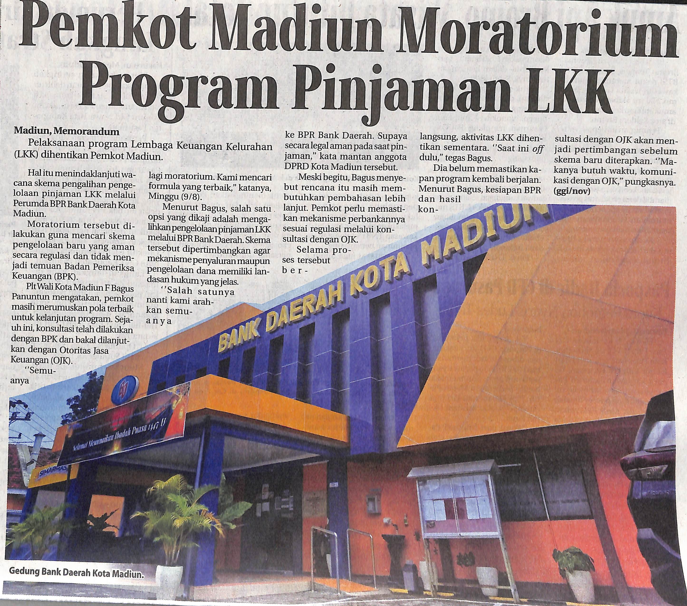 Pemkot Madiun Moratorium Program Pinjaman LKK