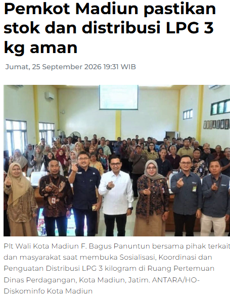 Pemkot Madiun pastikan stok dan distribusi LPG 3 kg aman