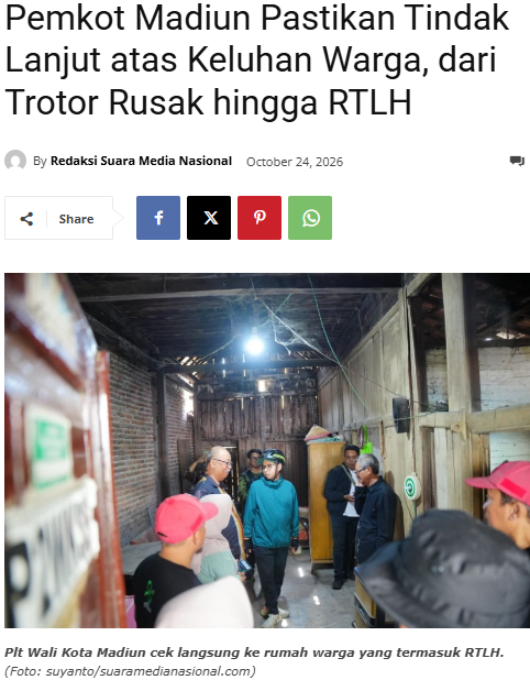 Pemkot Madiun Pastikan Tindak Lanjut atas Keluhan Warga, dari Trotor Rusak hingga RTLH