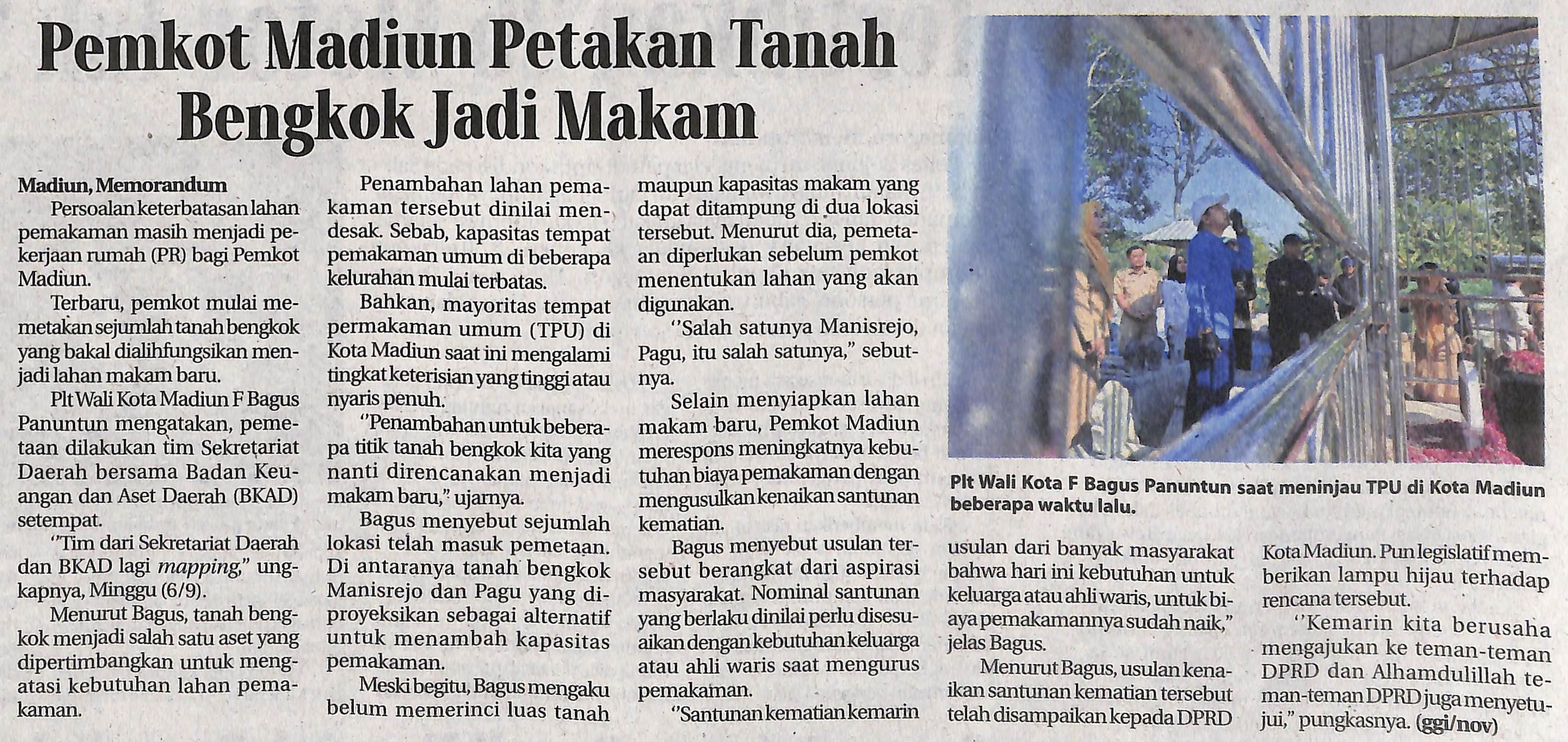 Pemkot Madiun Petakan Tanah Bengkok Jadi Makam