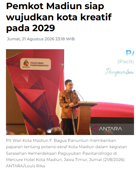 Pemkot Madiun siap wujudkan kota kreatif pada 2029