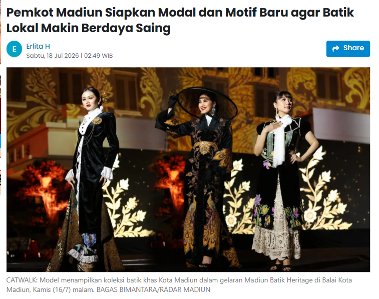 Pemkot Madiun Siapkan Modal dan Motif Baru agar Batik Lokal Makin Berdaya Saing