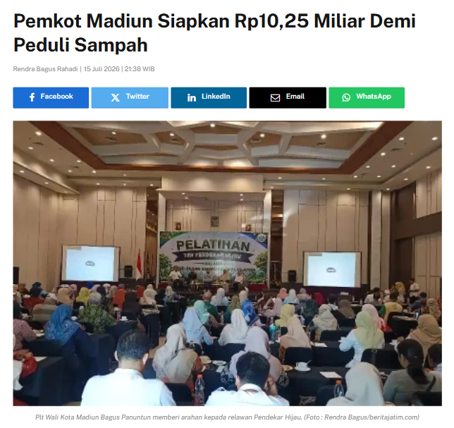 Pemkot Madiun Siapkan Rp10,25 Miliar Demi Peduli Sampah